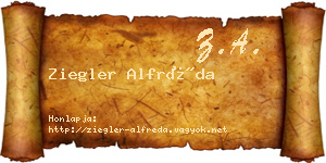 Ziegler Alfréda névjegykártya